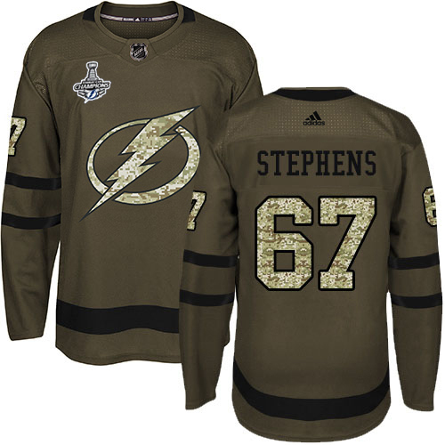 Men Adidas Tampa Bay Lightning #67 Mitchell Stephens Green Salute to Service 2020 Stanley Cup Champions Stitched NHL Jersey